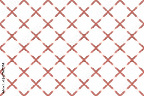 Fototapeta Diagonal cross-grid pattern, repeat and seamless, geometric and floral element for textile, tile, wallpaper or wrapping