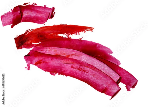 Fototapeta Bright pink red brush strokes and spatula. A palette of bright colors. Acrylic paint. Abstract pictorial background