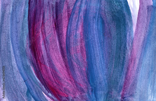 Fototapeta Аbstract  blue pink art background.  Grunge painting texture. Modern art. Picturesque image of water. Background for presentation, poster, website, cosmetics, spa. Print for fabric, T-shirt