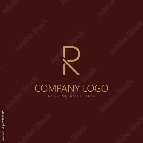 Fototapeta Letter R Logo with Simple and Elegant Color