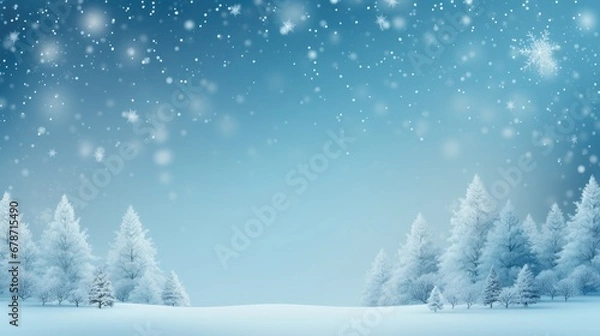 Fototapeta Winter christmas background with snow and frost with for web banner, design template, Generative AI