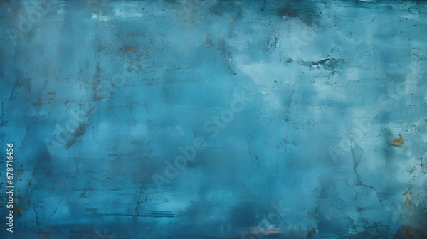 Fototapeta Background blue wall texture abstract grunge ruined scratched texture, photography studio backdrop, generative ai