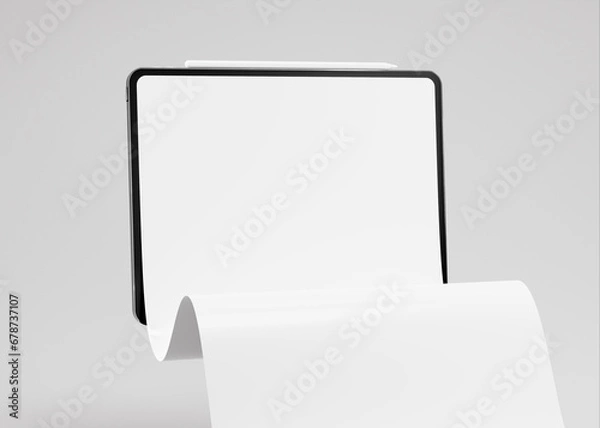 Obraz Long scroll tablet screen, use for design presentation mockup
