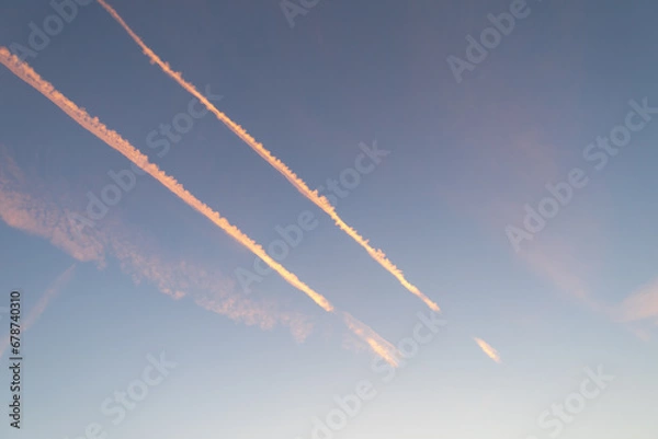 Fototapeta Sky with dramatic clouds. Blue and color variant for changing the sky in the photo.