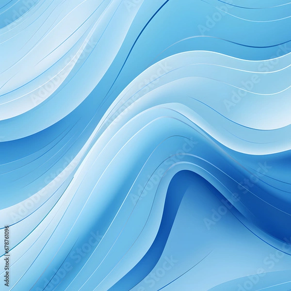 Fototapeta Stylized banner with an abstract blue wave background, resembling a flowing water motif