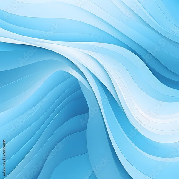 Fototapeta Stylized banner with an abstract blue wave background, resembling a flowing water motif