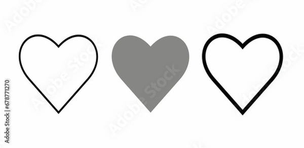Obraz Collection of heart illustrations, Love symbol icon set, love symbol vector.
