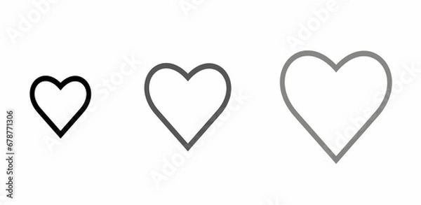 Obraz Collection of heart illustrations, Love symbol icon set, love symbol vector.