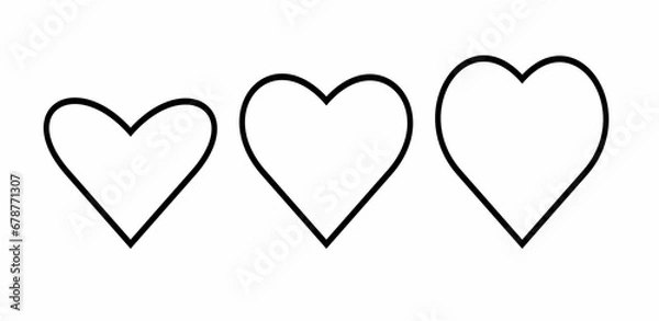 Obraz Collection of heart illustrations, Love symbol icon set, love symbol vector.