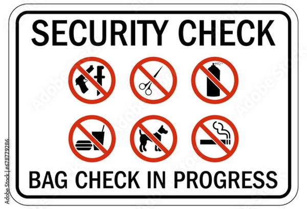 Fototapeta Search packages and vehicle sign security check bag check in progress