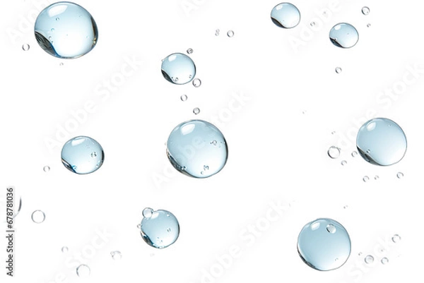 Fototapeta Fresh Clear Water Droplets On Transparent Background