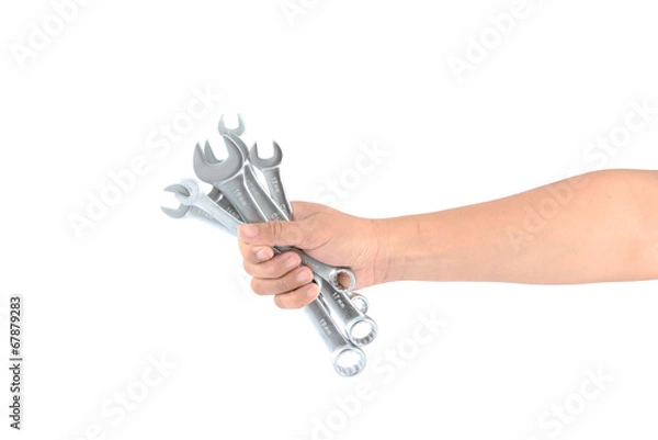 Obraz spanners in a man hand