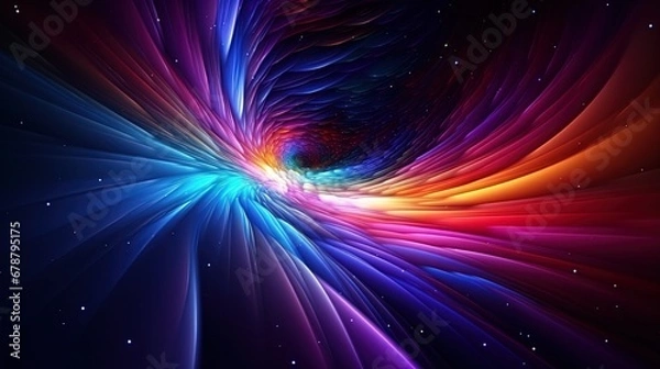 Fototapeta Background Creates a Cosmic Symphony with Abstract Stars, Lines, and Colors, Filling Space with H