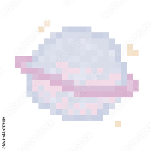 Obraz pixel art cute planet illustration