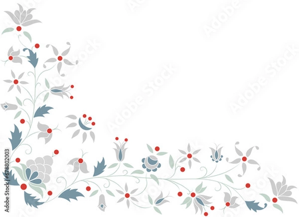 Obraz haft kaszubski - zimowy