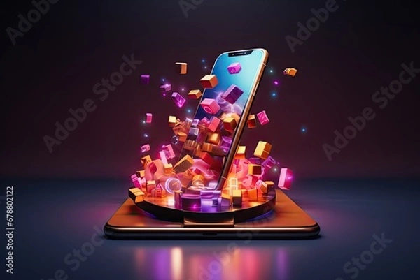 Obraz Online Shopping, Navigating the Digital Marketplace with Ease, E-Commerce Visualization