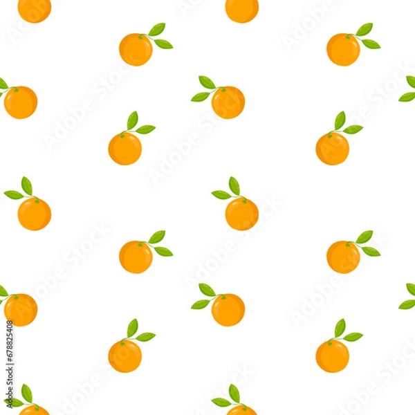 Fototapeta Orange vector seamless pattern, background, wallpaper, print, textile, fabric, wrapping paper, packaging design