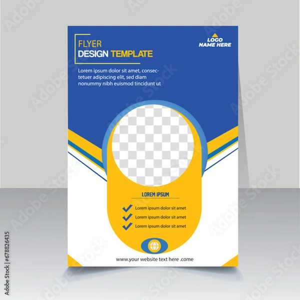 Obraz A4 flyer design template. Flyer Corporate Template Design, graphic elements, Template Design, abstract business flyer, layout.