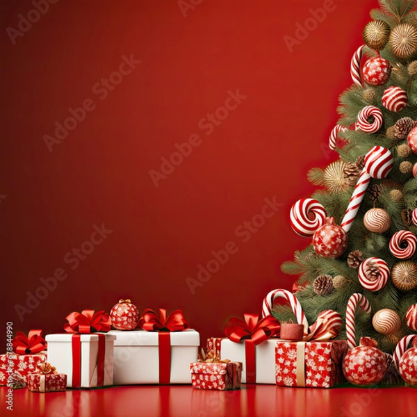 Obraz Christmas Candy Cane Background