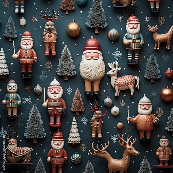 Obraz Christmas Cookie and Gingerbread Background