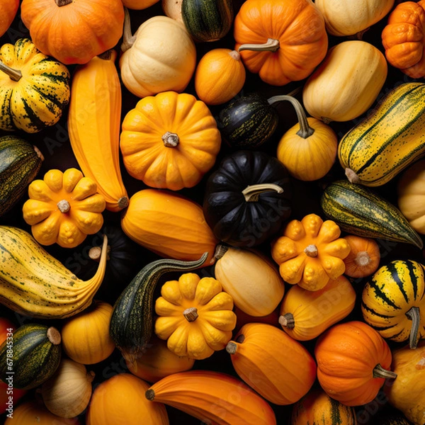 Obraz Thanksgiving Fall Squash Assortment