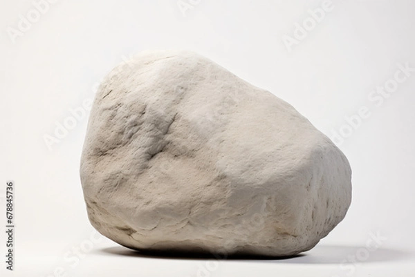 Fototapeta Angled view of a large grey stone on white