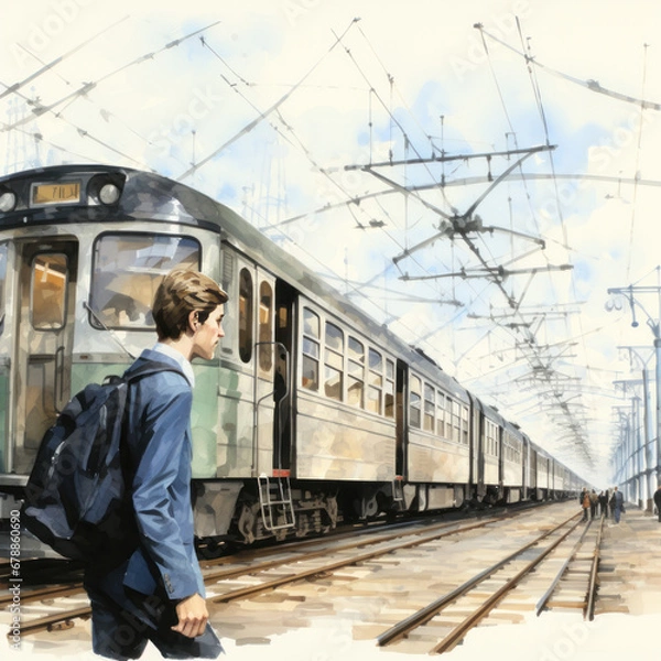 Obraz train in the station