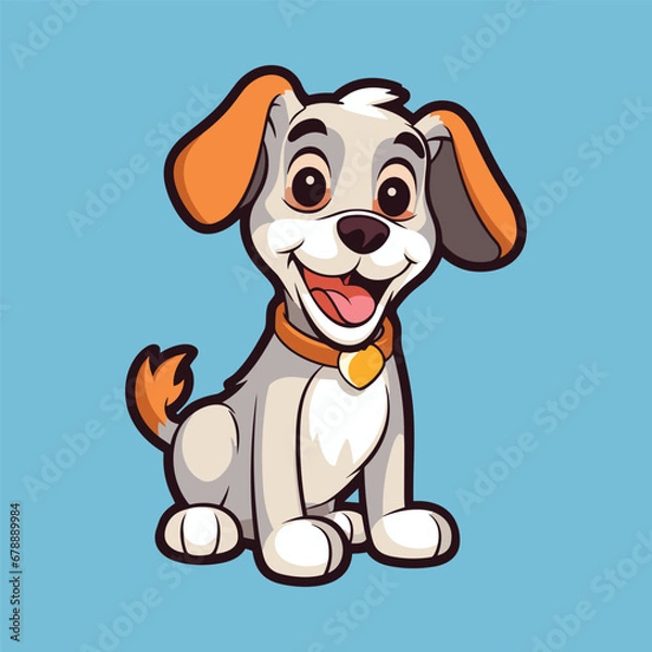 Fototapeta Vector Cartoon Dog: Adorable Labrador Puppy Illustration, a Funny Brown Canine Character with a Loving Expression, Perfect for Pet-themed Art and Cartoon Designs