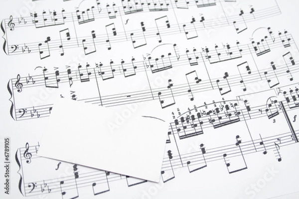 Fototapeta modern musical notes and visit card