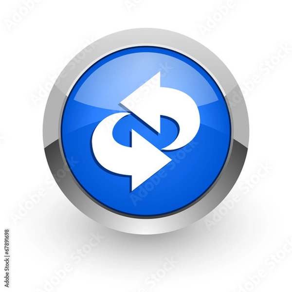 Fototapeta rotation blue glossy web icon