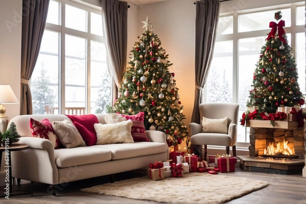 Obraz christmas tree with gifts