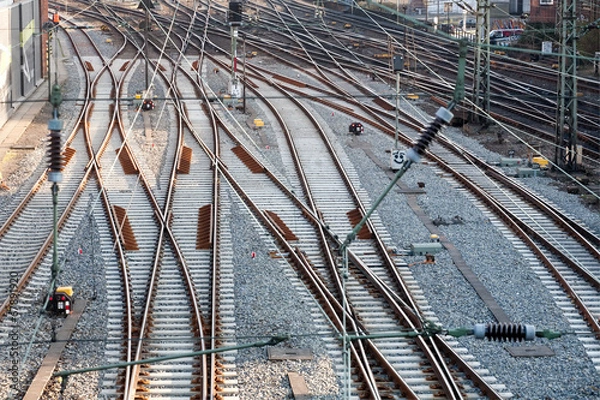 Fototapeta railway track lines