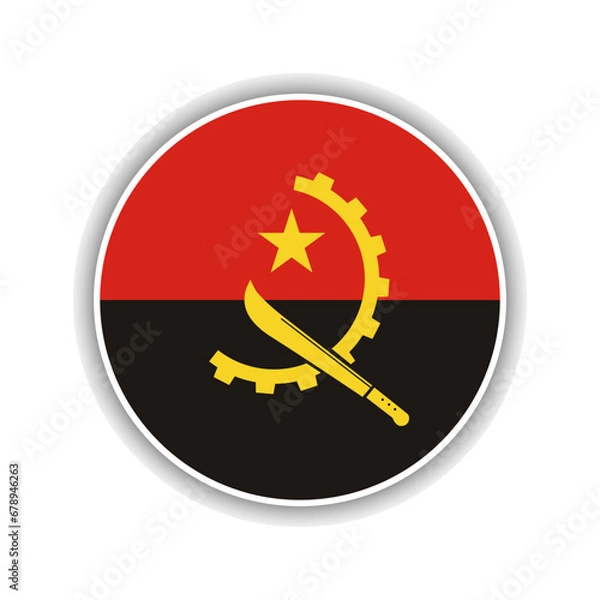 Fototapeta Abstract Circle Angola Flag Icon