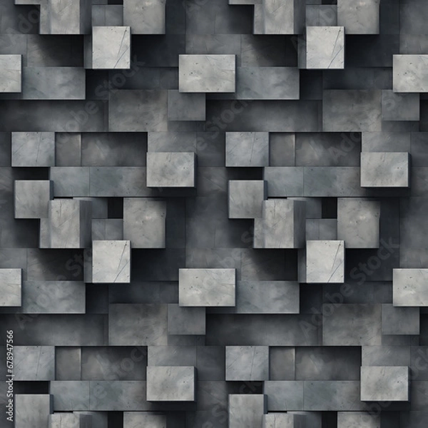 Fototapeta Modern Rectangular Concrete Block Wall Texture
