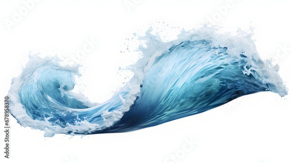 Fototapeta Blue Wave splash isolated on white background