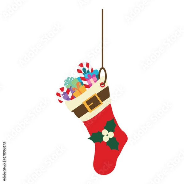 Obraz Christmas Socks Vector Illustration
