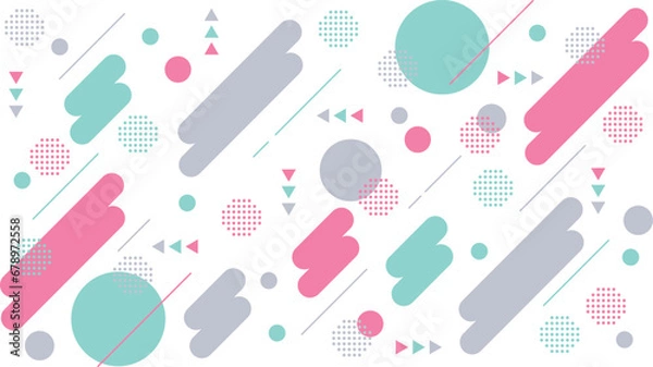 Obraz かわいいポップなメンフィスデザインの背景壁紙