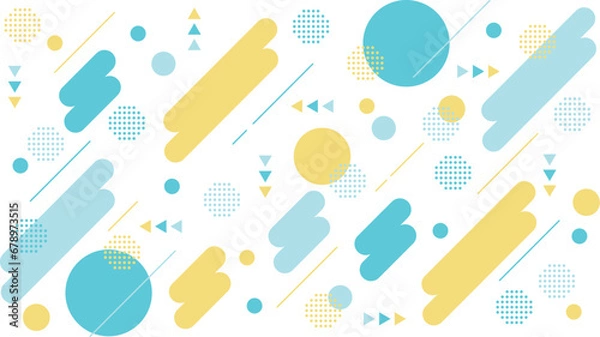 Obraz かわいいポップなメンフィスデザインの背景壁紙