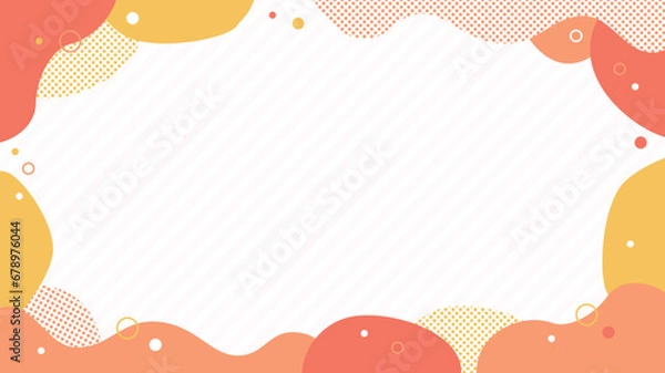 Fototapeta ふにゃふにゃ曲線、流体シェイプのフレーム囲み枠(16：9)