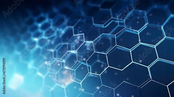 Obraz Hexagon-Patterned Abstract Background for Technology and Medical Innovation.