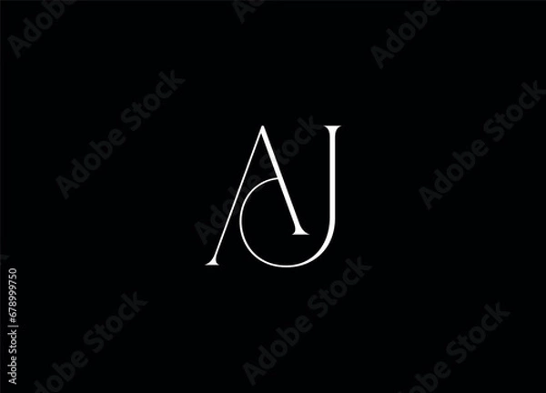 Fototapeta AJ  initial logo design and creative logo