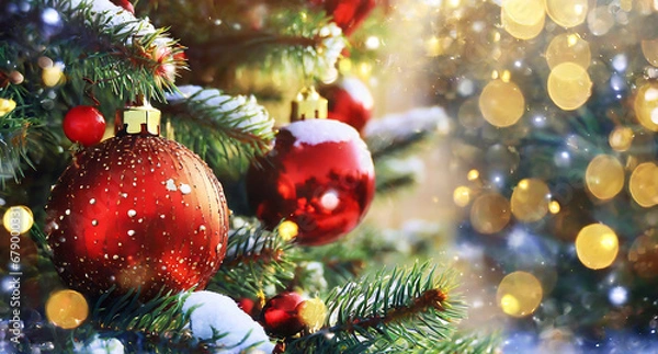 Obraz christmas tree and decorations