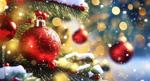 Obraz christmas tree and decorations