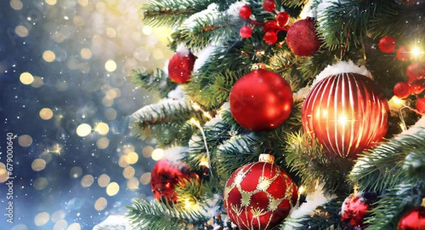 Obraz christmas tree and decorations