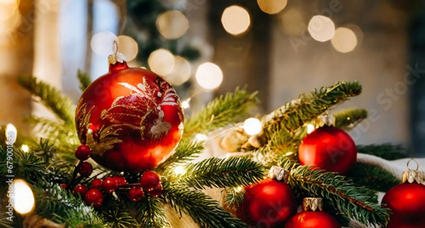 Obraz christmas tree and decorations