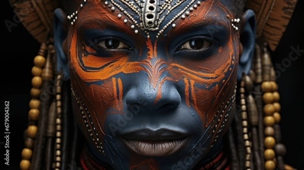 Obraz Close-up portrait of traditional costume masque