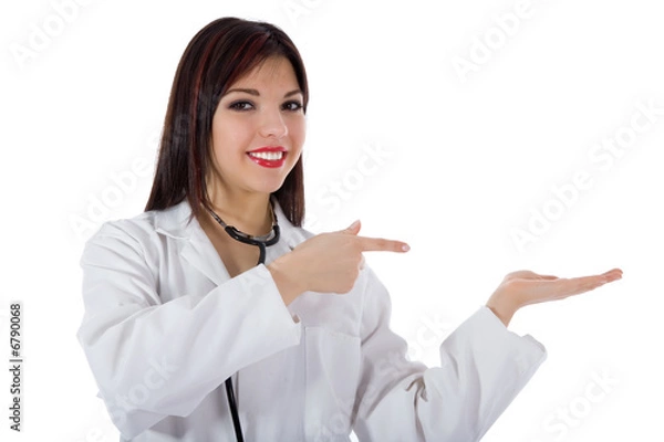 Fototapeta young doctor with stethoscope
