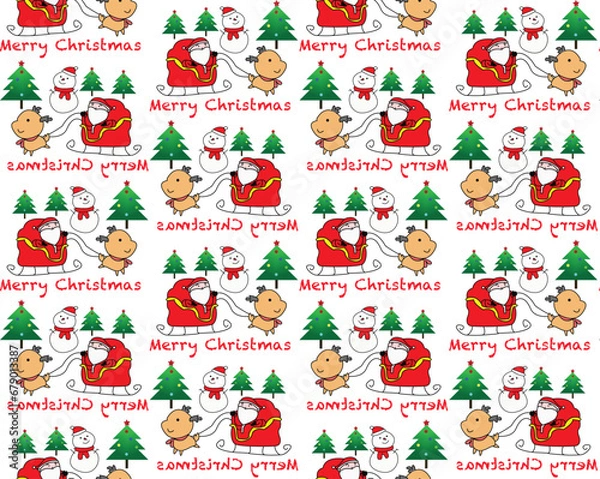 Fototapeta seamless pattern with christmas