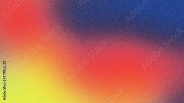 Fototapeta red blue yellow abstract grainy gradient background with noise texture for header poster banner backdrop design