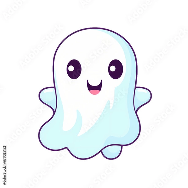 Fototapeta Cartoon ghost icon, material, vector illustration, decorative design element, transparent background, app icon